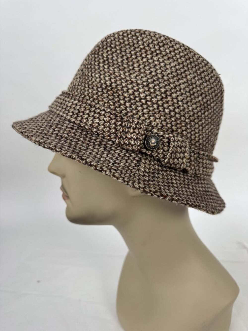 Traveler By Country Gentleman Brown & Cream Woven Fedora Hat Size 6 7/8 USA Made